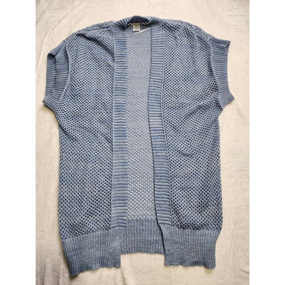 Unbranded Crochet Vest Women XXL-XXXL Blue Open Knit Mesh Cap Sleeve